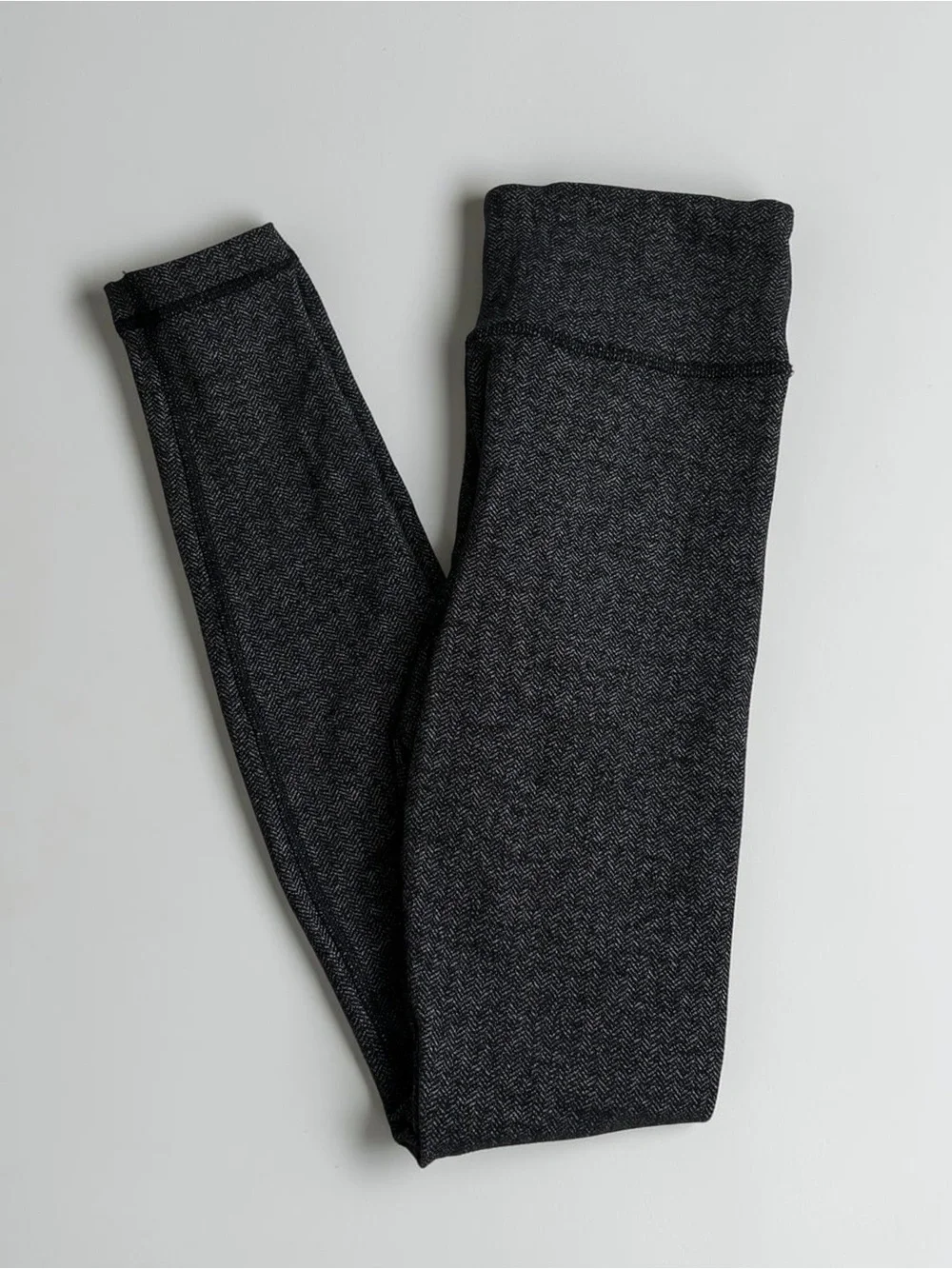 Lululemon Wunder Under Pant Heathered Herringbone Black Size 4 Full Length 30